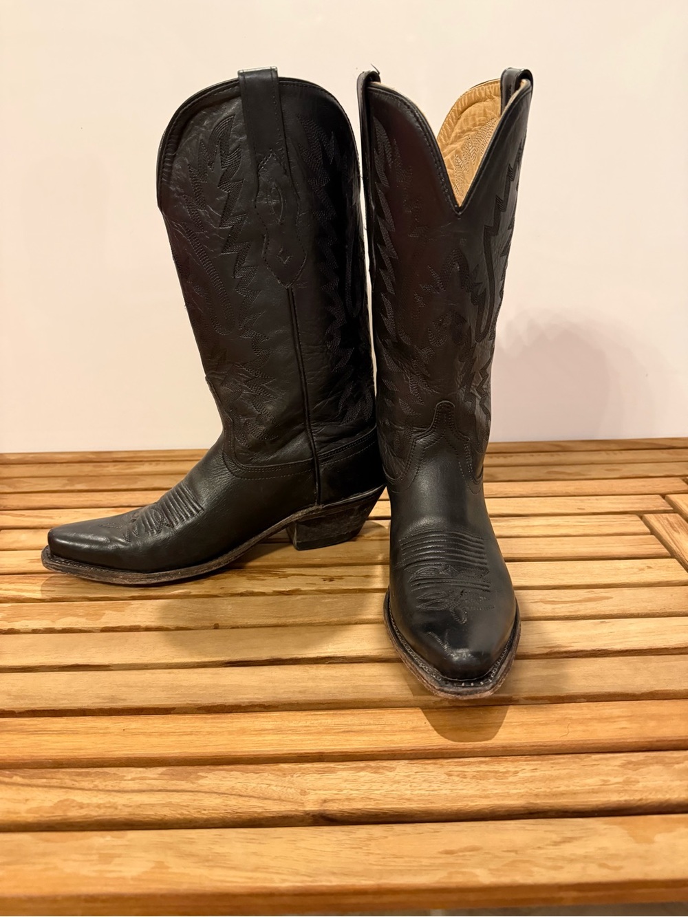 Old West Women’s Black Leather Western Boots